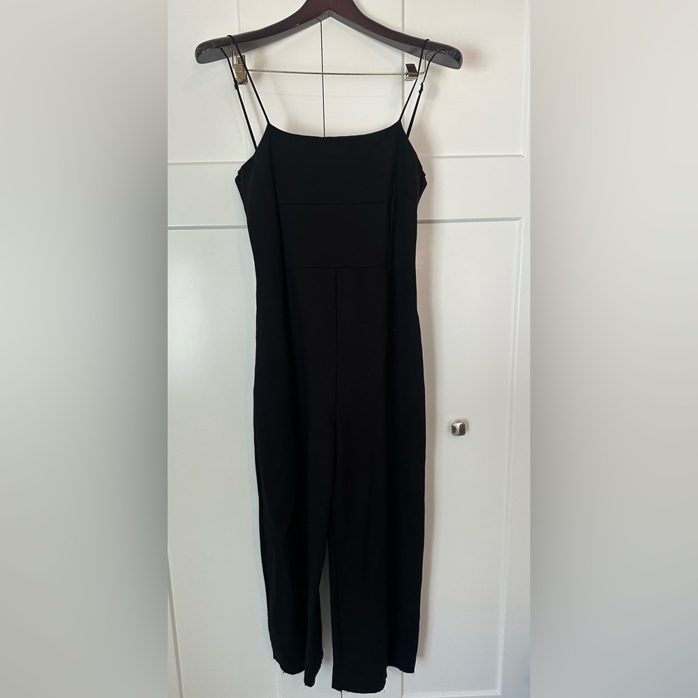 Urban Outfitters Black Audrey Square Neck Scoop Back Jumpsuit Lg